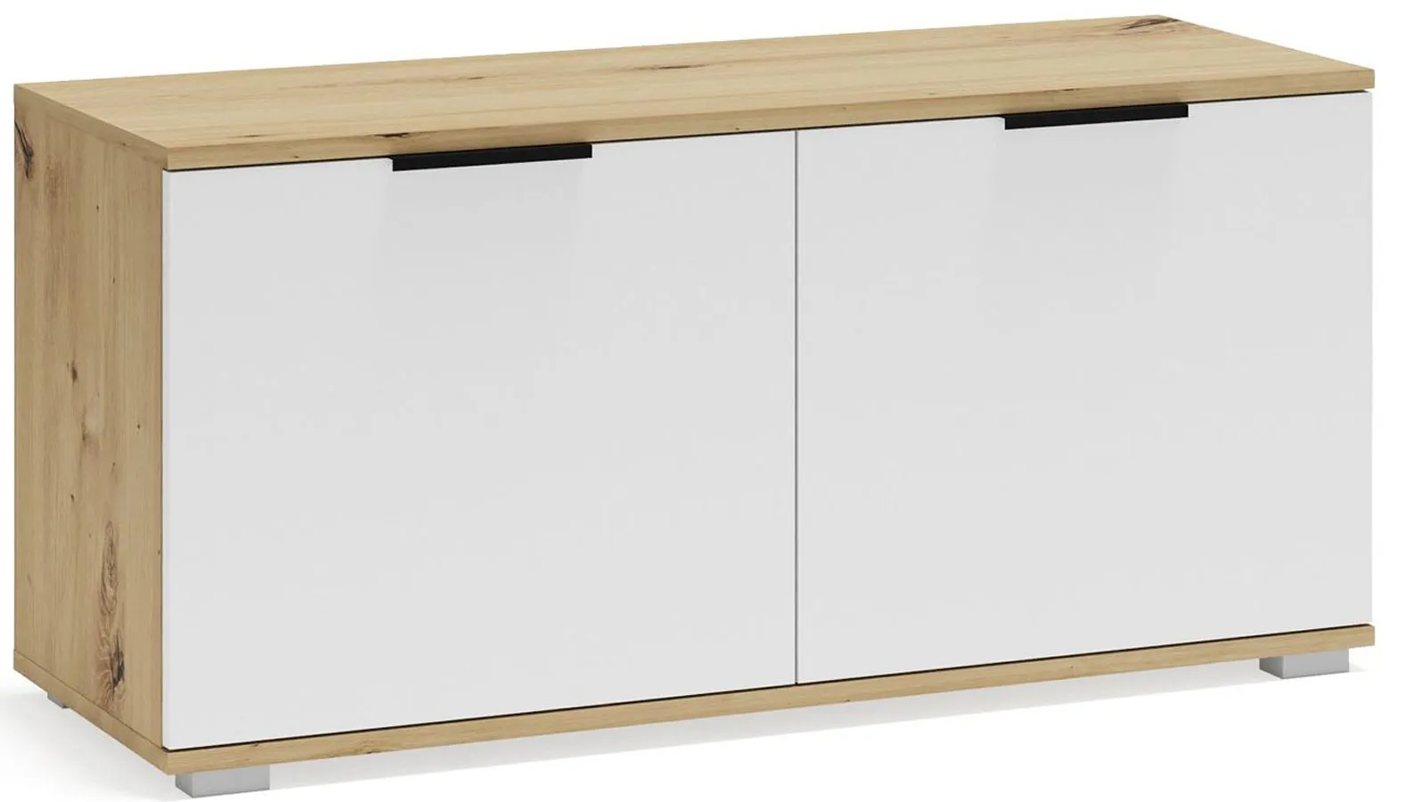 Szafka minimalistyczna na buty dąb artisan + biały T0-N11