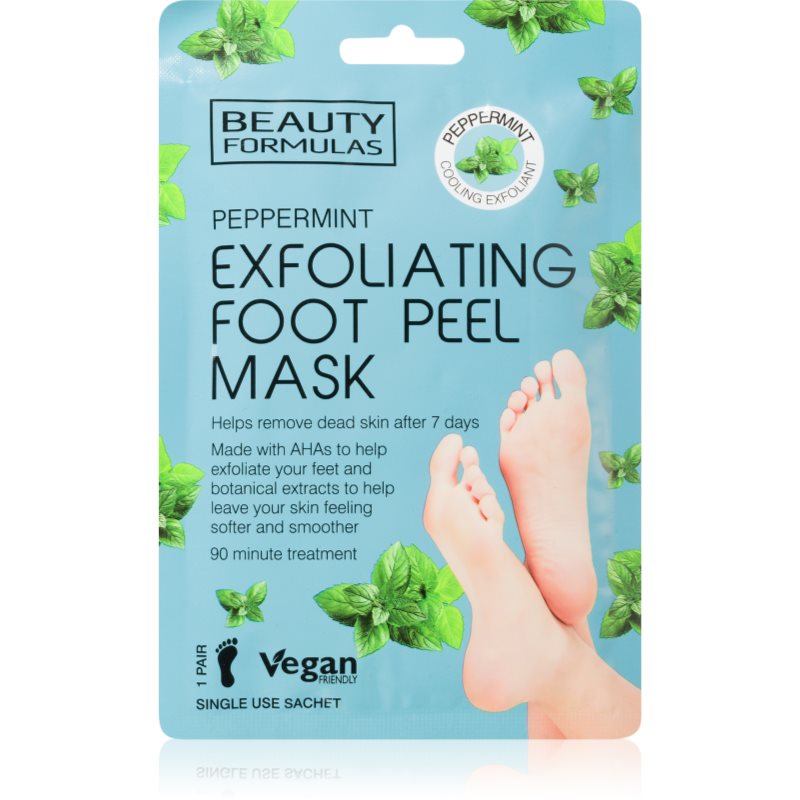 BEAUTY FORMULAS Złuszczająco-peelingująca maska do stóp, 1 para