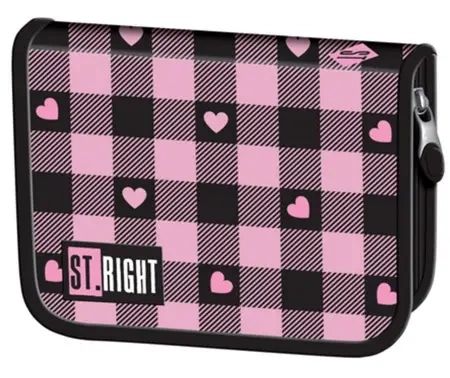 Piórnik dwuklapkowy bez wyposażenia Pink Checkered - ST-MAJEWSKI