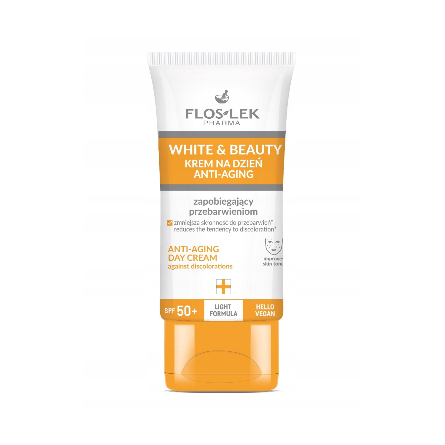 FLOSLEK Pharma White&Beauty Krem na dzień Anti-Aging zapobiegający przebarwieniom SPF50+ 50ml