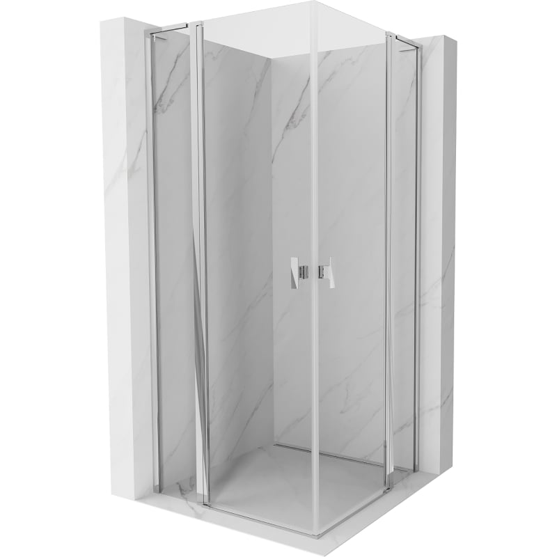 Mexen Mist L Duo kabina prysznicowa uchylna 100 x 100 cm, transparent, chrom - 8A4L-100-100-01-00