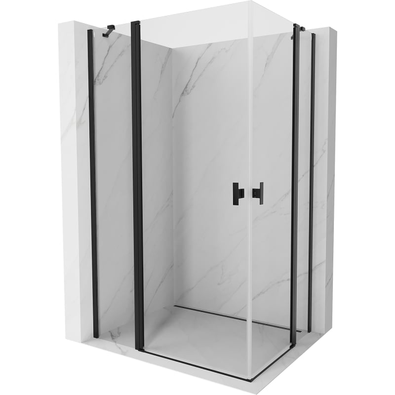 Mexen Mist Duo kabina prysznicowa uchylna 115 x 80 cm, transparent, czarna - 8A4-115-080-70-00