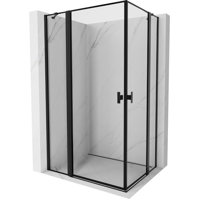 Mexen Mist Duo kabina prysznicowa uchylna 100 x 70 cm, czarna ramka, czarna - 8A4-100L-070P-70-70