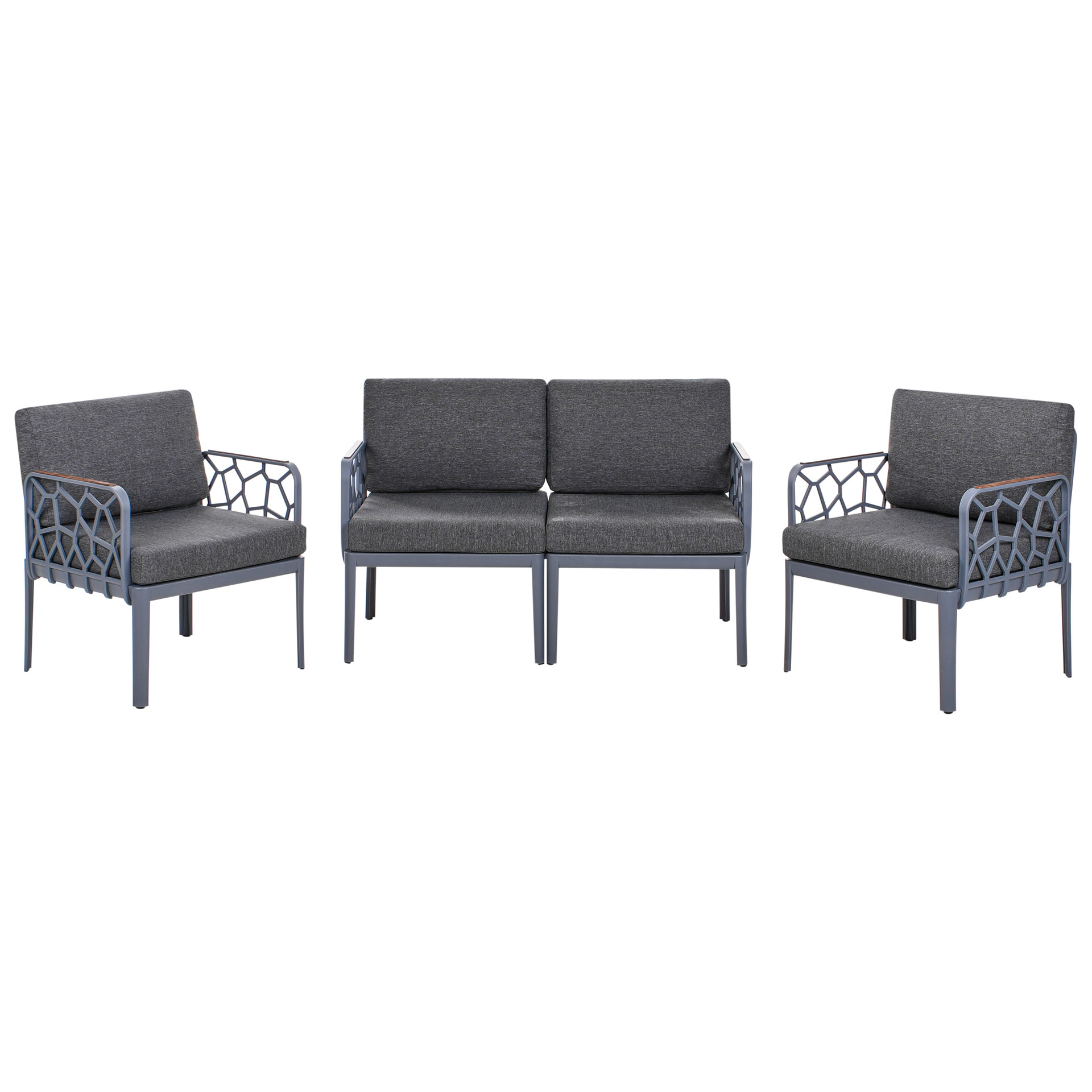 Beliani zestaw ogrodowy dla 4 osób ERICHE Ciemnoszary