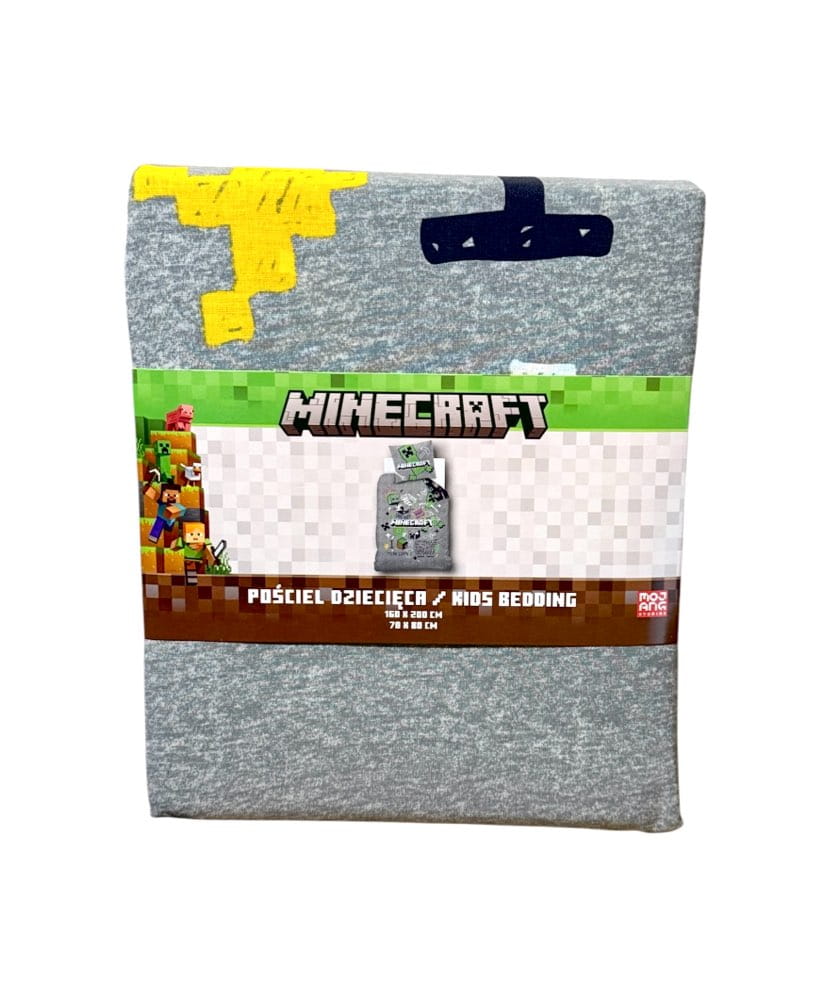CARBOTEX Komplet Pościeli Minecraft Szara 160x200 cm