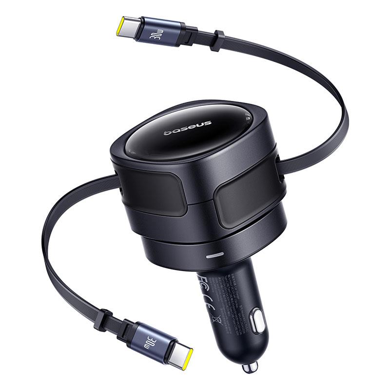 Baseus ładowarka samochodowa PD 2x USB-C 60W + kabel czarna