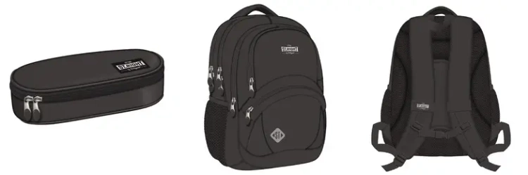 Plecak szkolny 4-komorowy + piórnik Vintage Gray ST.RIGHT szary 26 l
