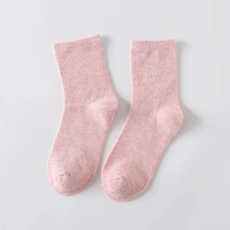 Skarpety gładkie w pastelowe kolory - Pink