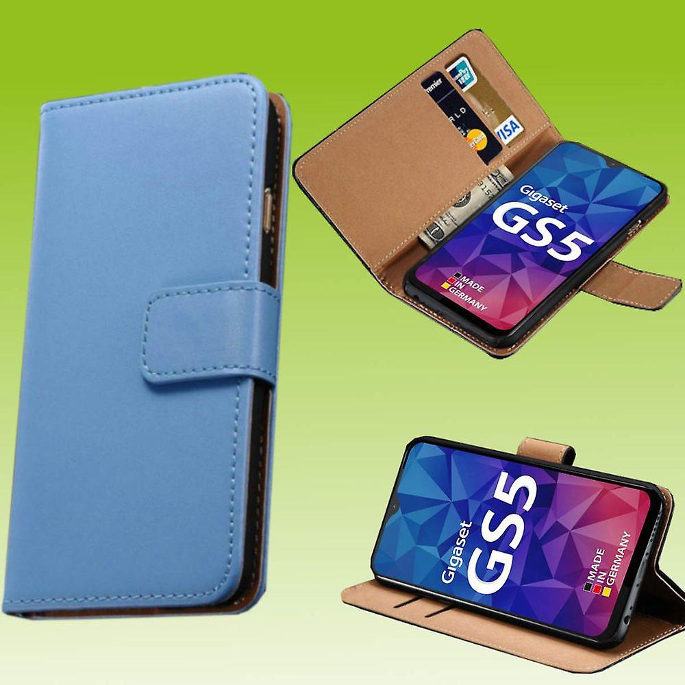 Wigento Dla Gigaset GS5 / GS5 Lite Portfel Premium Protective Case Etui ochronne Nowe akcesoria Jasnoniebieskie Jasnoniebieski
