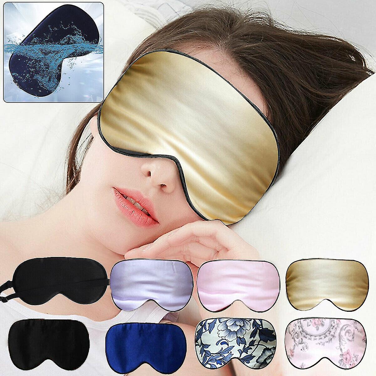 100% Pure Mulberry Silk Sleeping Sleeping Mask Maska na oczy Opaska na oczy Światła Out Travel Różowy