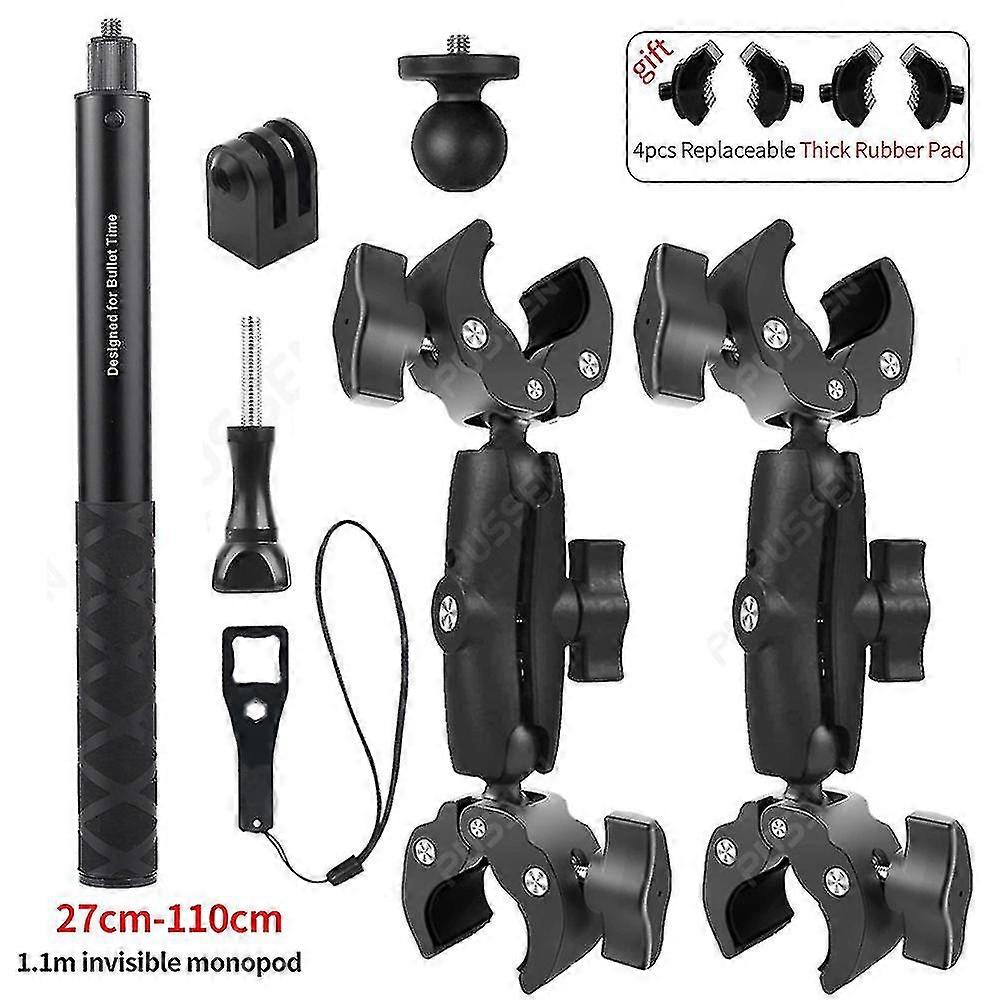 Motocykl Bike Invisible Selfie Stick Monopod Uchwyt do montażu kierownicy dla Gopro Max Hero 11 Insta360 Jeden X2 X3 Akcesoria 1,1 m i 2 zestawy za...