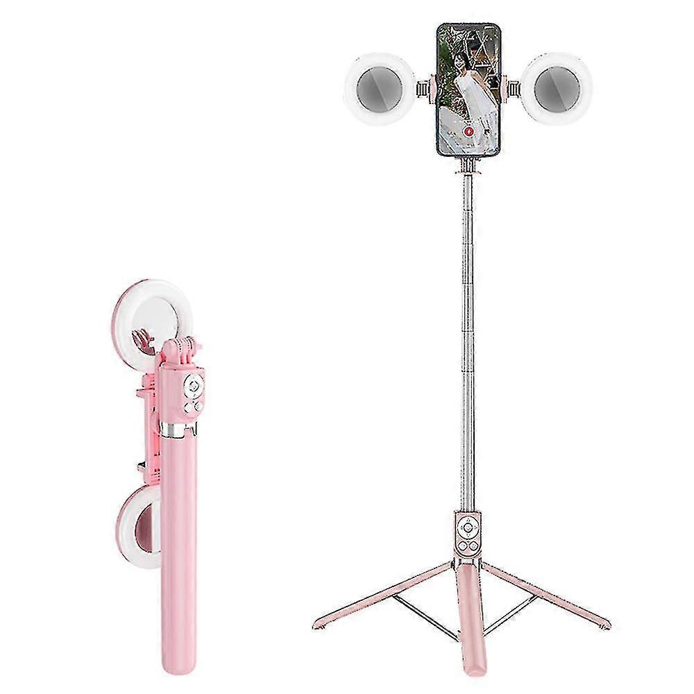 R17ds 1,75 m Przenośny Bluetooth Selfie Stick Chowany statyw Stojak na telefon z podwójnymi światłami wypełniającymi 360 stopni Obrotowe urządzenie...