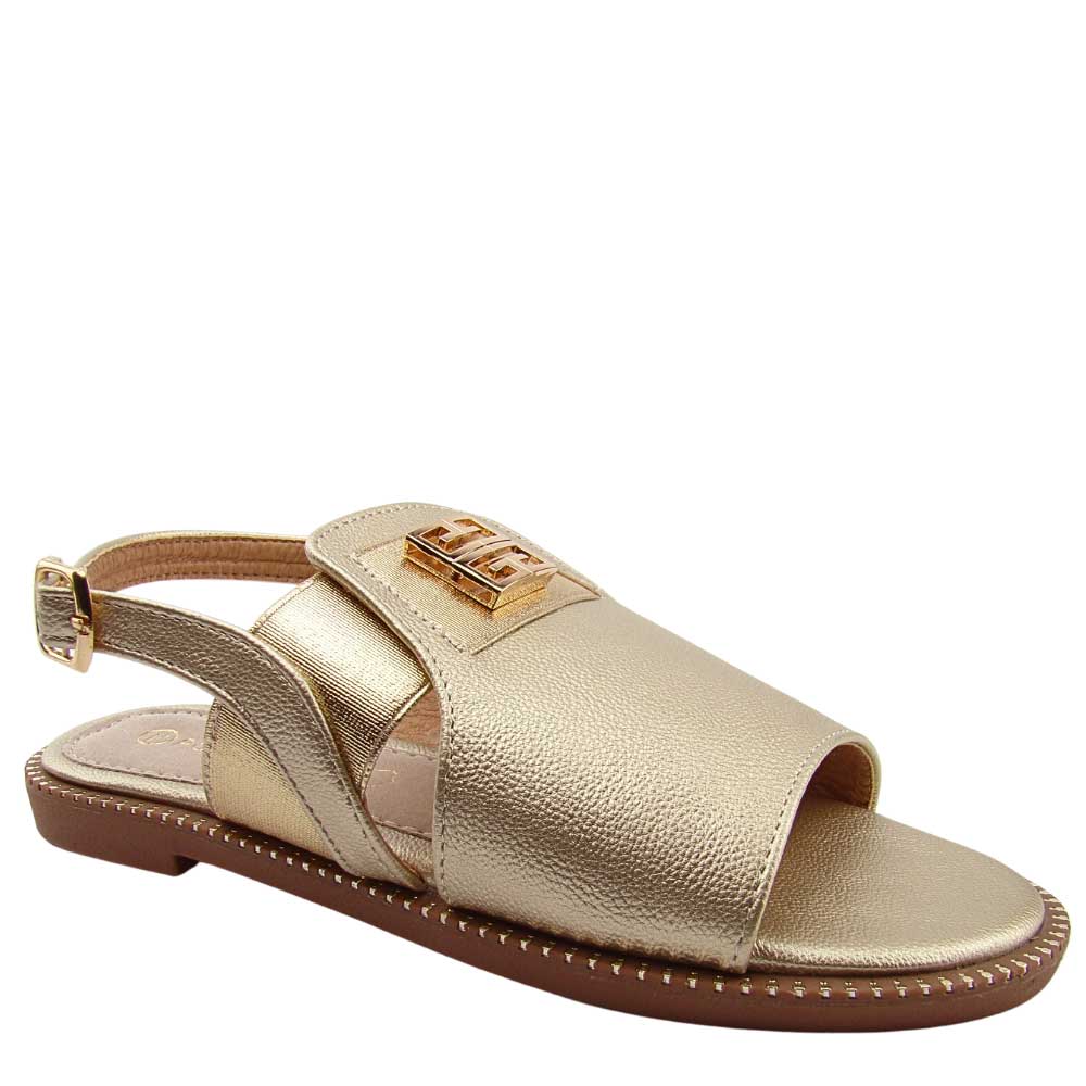 Potocki 08312 sandały damskie na płaskiej podeszwie złote