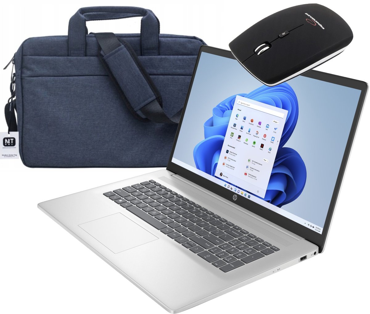 Zestaw HP 17-cn4033cl / 9S1M6UA / Core 5 120U / 16GB / SSD 512GB / Intel Graphics / FullHD / Win 11 / Srebrny