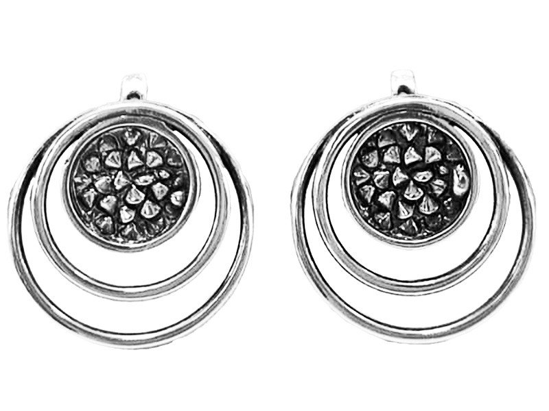 Srebrne kolczyki 925 kółeczka na sztyft z ringami wkrętki