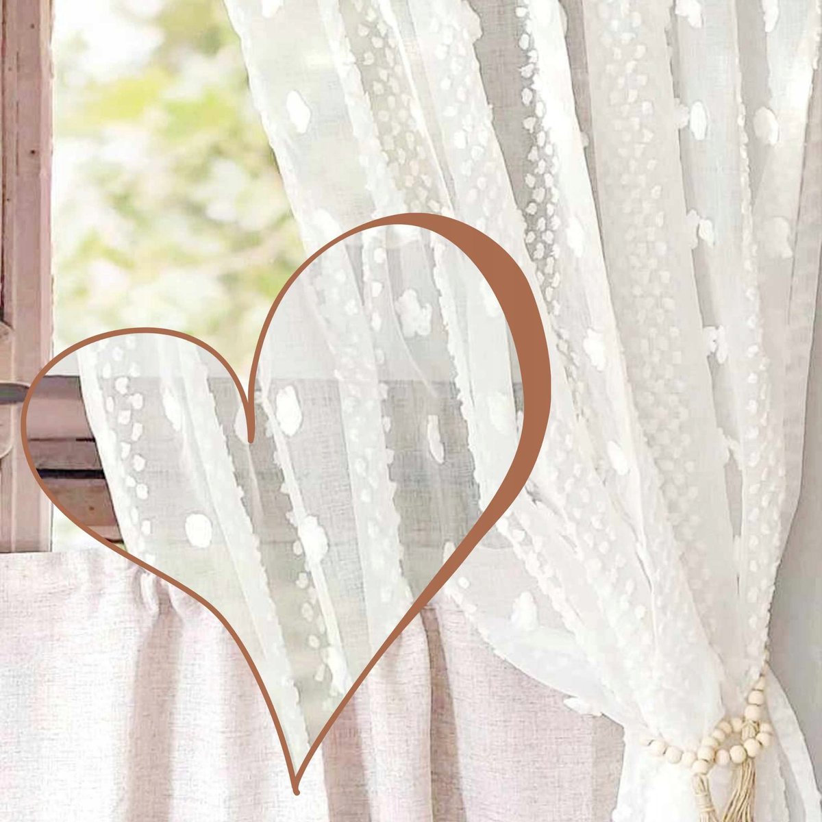 Zasłona gotowa boho biel śmietanowa do pokoju zasłony TUNEL 150/250cm