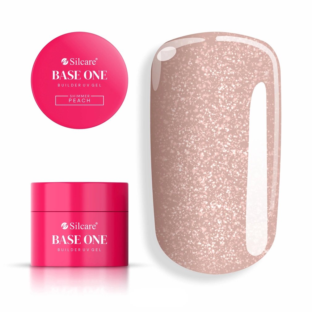 Żel Budujący Base One Shimmer Peach 15g do Paznokci