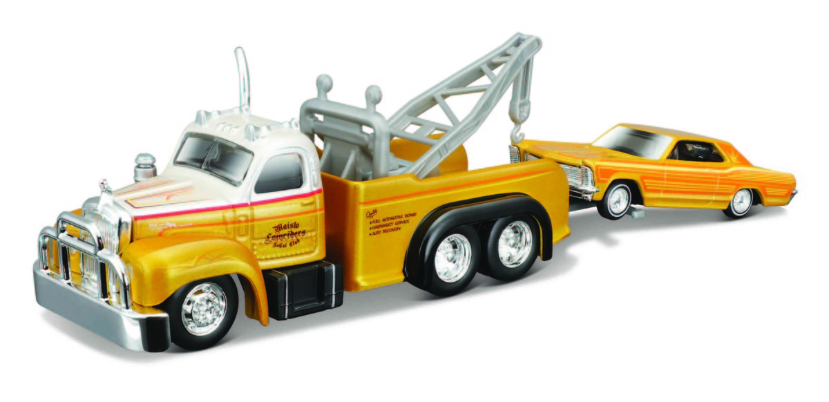 MAISTO 1965 BUICK RIVIERA + 1953 B-61 MACK TOW TRUCK 1:64 15055
