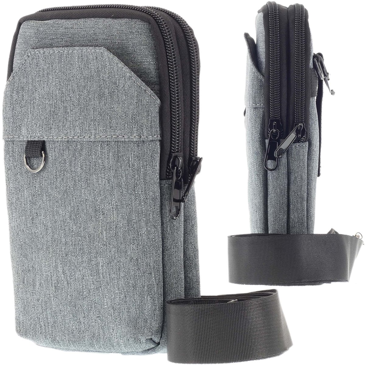 TORBA MĘSKA NA RAMIĘ DO PASKA SASZETKA SPORTOWA MIEJSKA ORGANZER SZARY