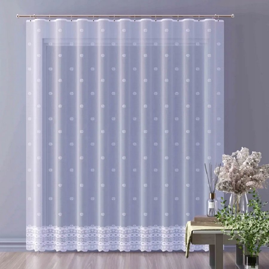 FIRANKA ŻAKARDOWA 618498/250 NA METRY BIAŁA ZE WZOREM PO CAŁOŚCI