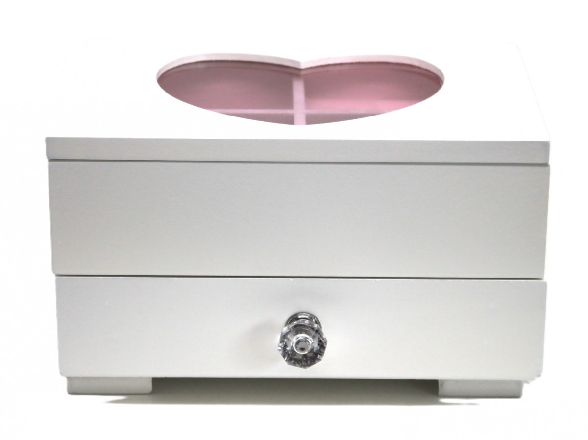 Szkatułka drewniana biała na biżuterię organizer