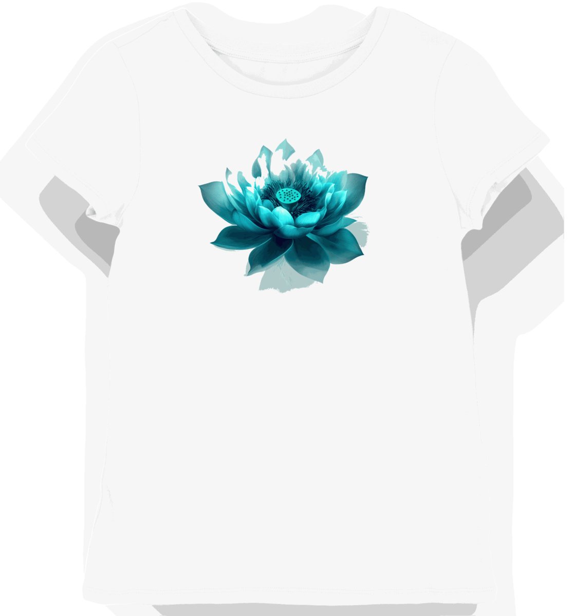 Koszulka damska biała z nadrukiem kwiatu lotosu XL