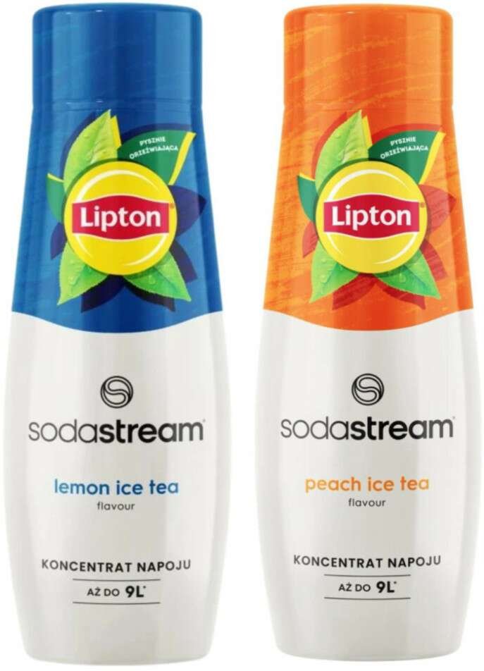 Zestaw SodaStream Syrop Lipton Ice Tea Lemon + Syrop Ice Tea Peach 440 ml