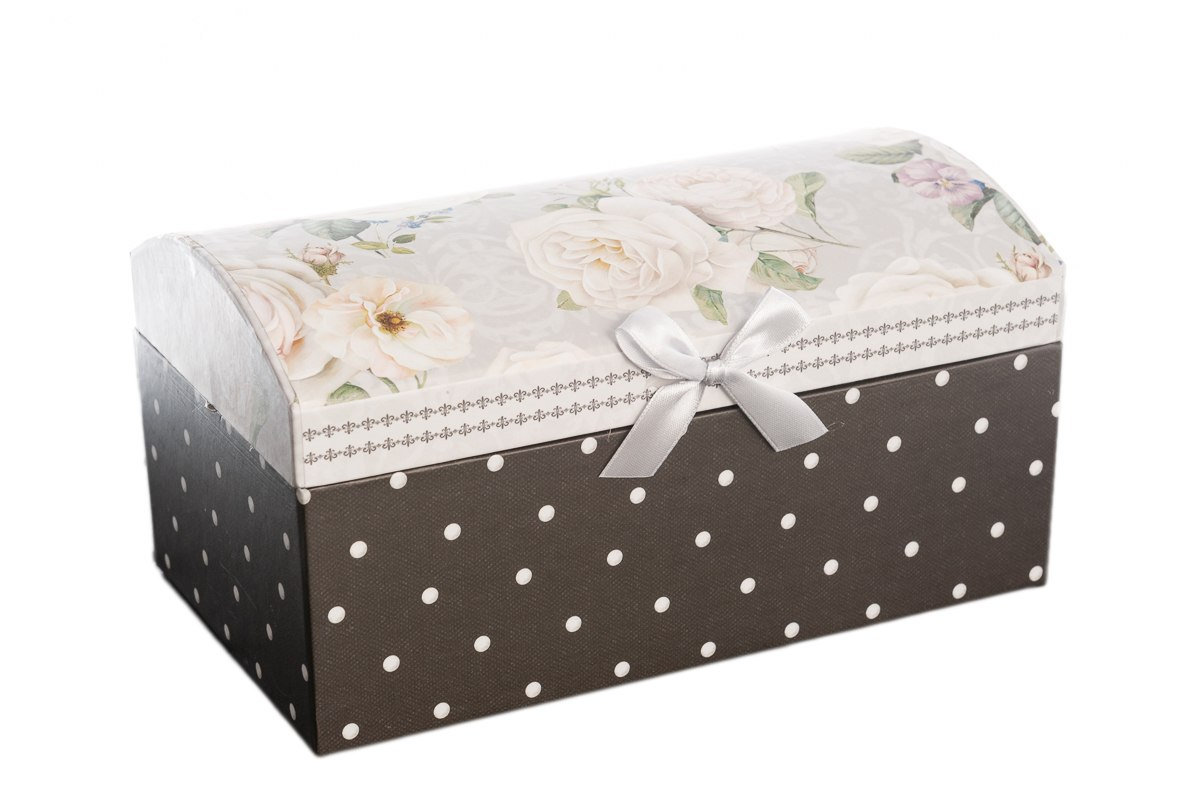 SZKATUŁKA NA BIŻUTERIĘ KARTONOWA Z LUSTERKIEM RÓŻA