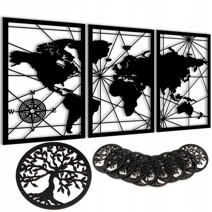 MAPA ŚWIATA Do Salonu Sypialni Pokoju Kuchni OBRAZY AŻUROWY DEKORACJA M