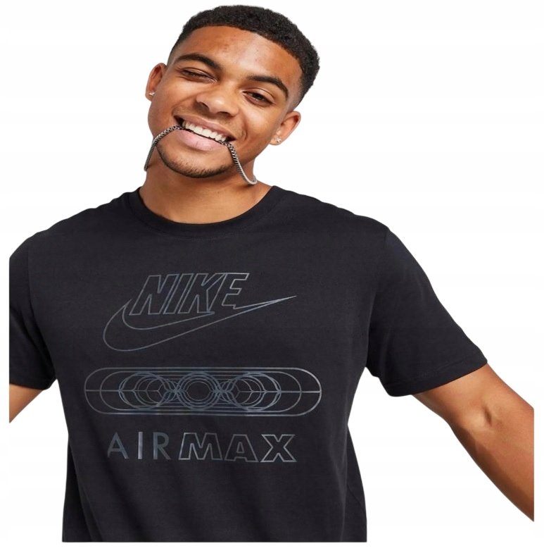 Koszulki Męskie Nike Czarne Bawełniane r. S Sportowe