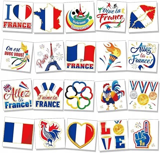 DPKOW 80 sztuk Tymczasowe Tatuaże dla Kibiców Francja