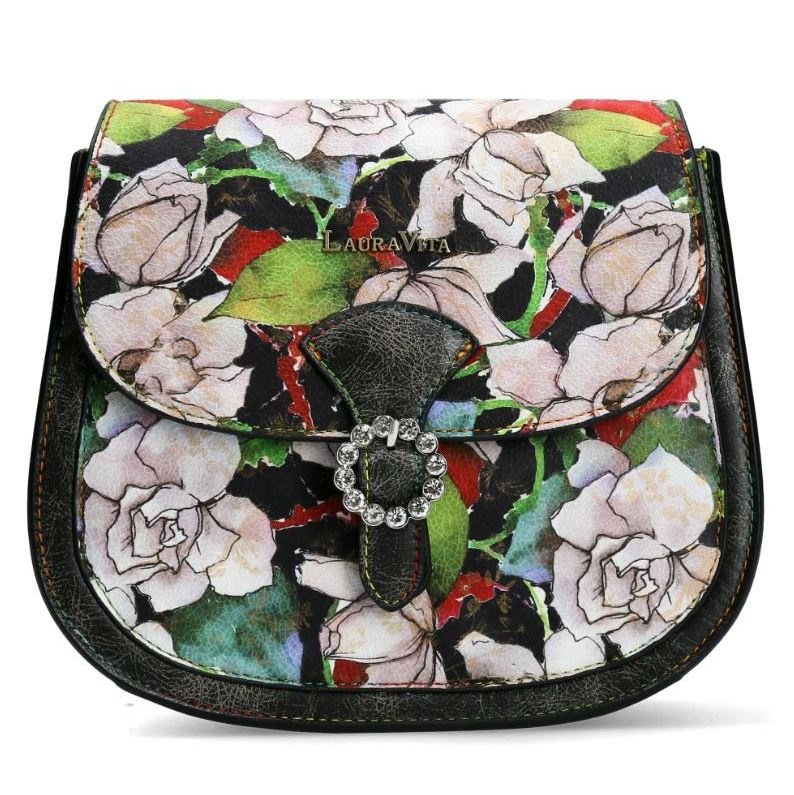 Laura Vita AXONA 04 ZC201004-1B NOIR torebka damska czarna w kwiaty