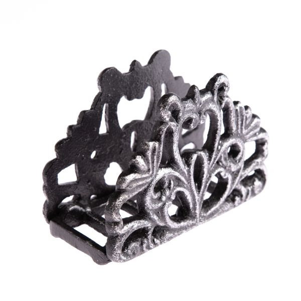 Serwetnik pojemnik na serwetki zdobiony żeliwny