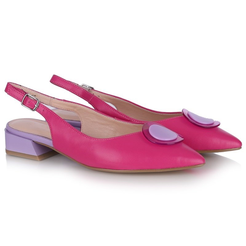 Czółenka damskie z odkrytą piętą D&A S.Barski CR51-012 FUSHIA 37