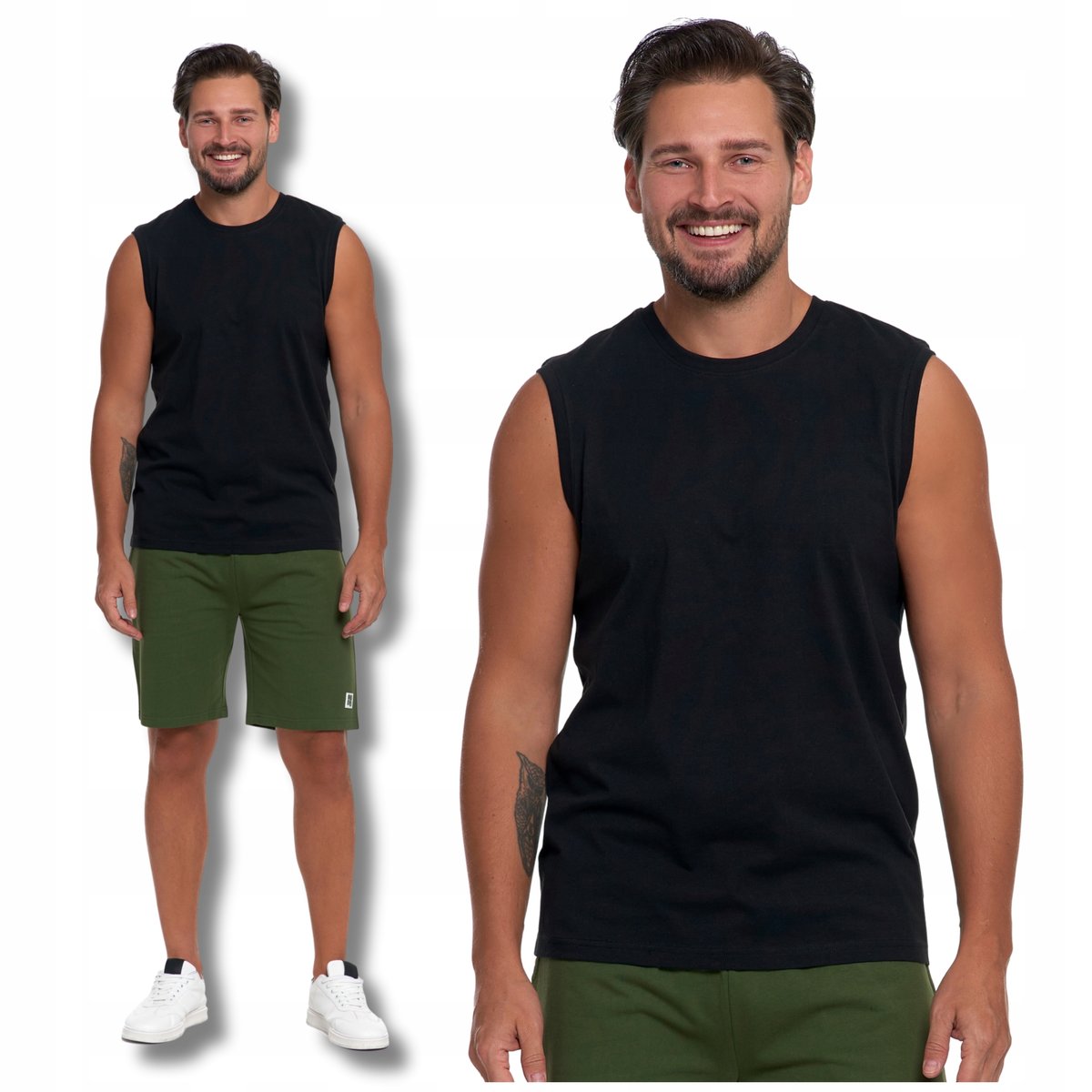 PODKOSZULKA MĘSKA TANK TOP KOSZULKA BEZ RĘKAWÓW GŁADKA BOKSERKA MORAJ L