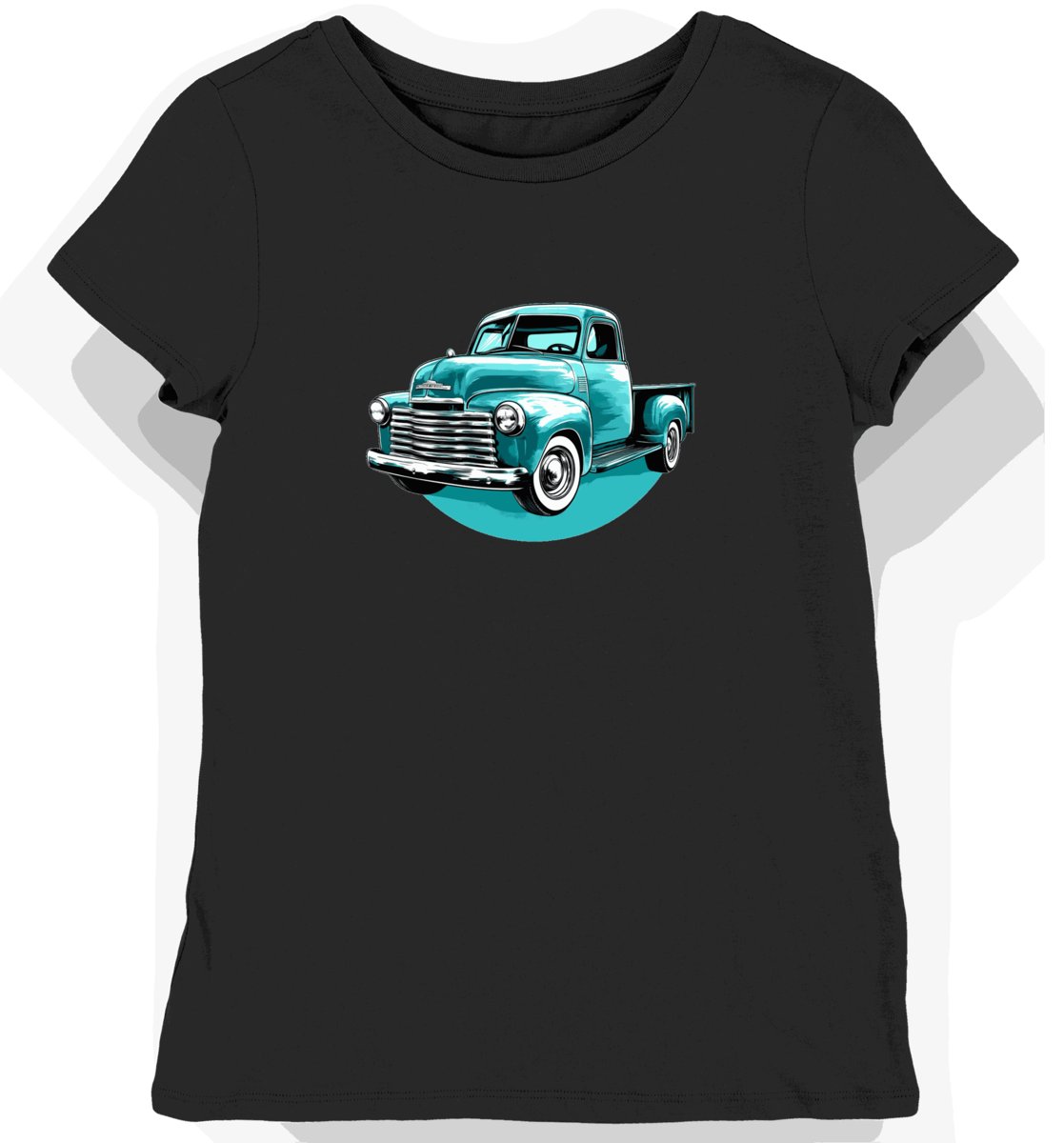 Koszulka damska czarna z motywem klasycznych samochodów XL
