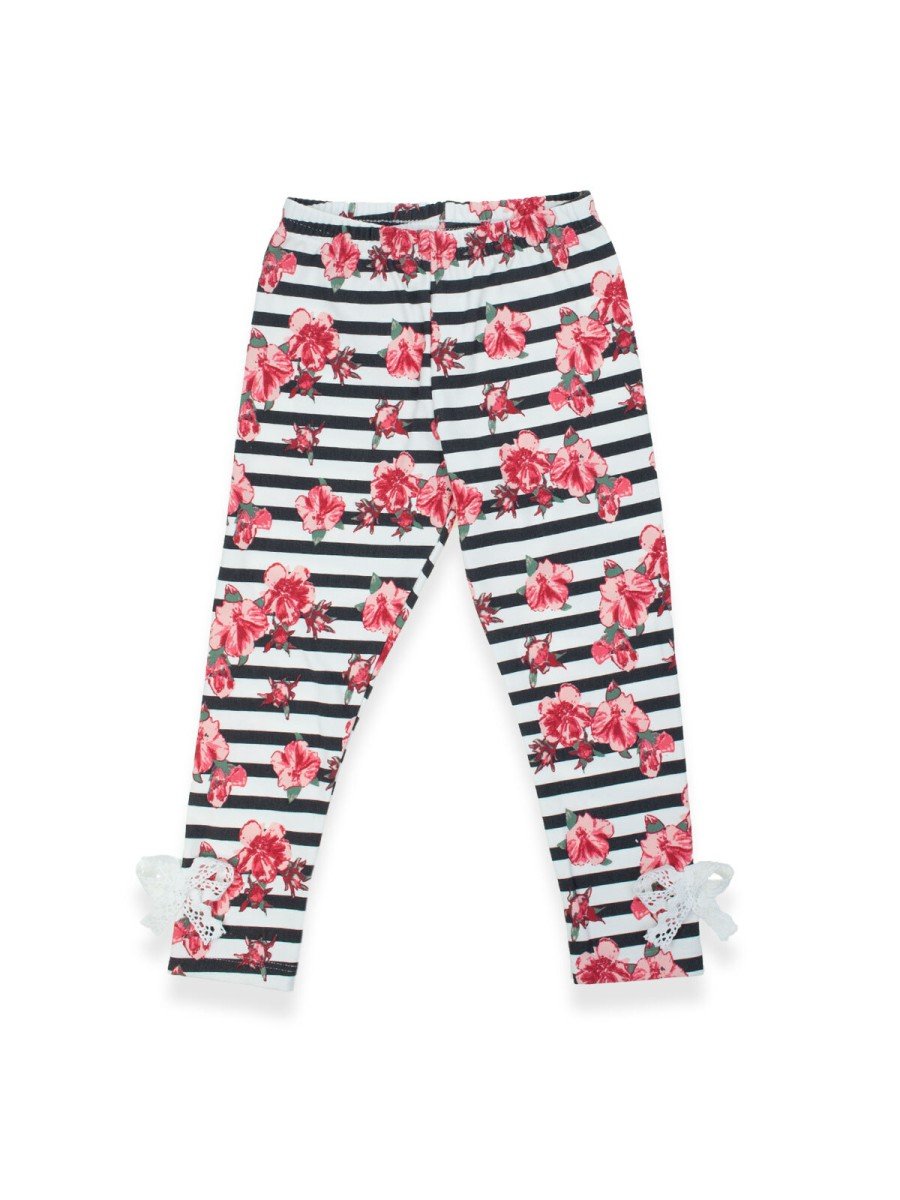 Dziewczęce legginsy kwiaty białe Nicol,r.74
