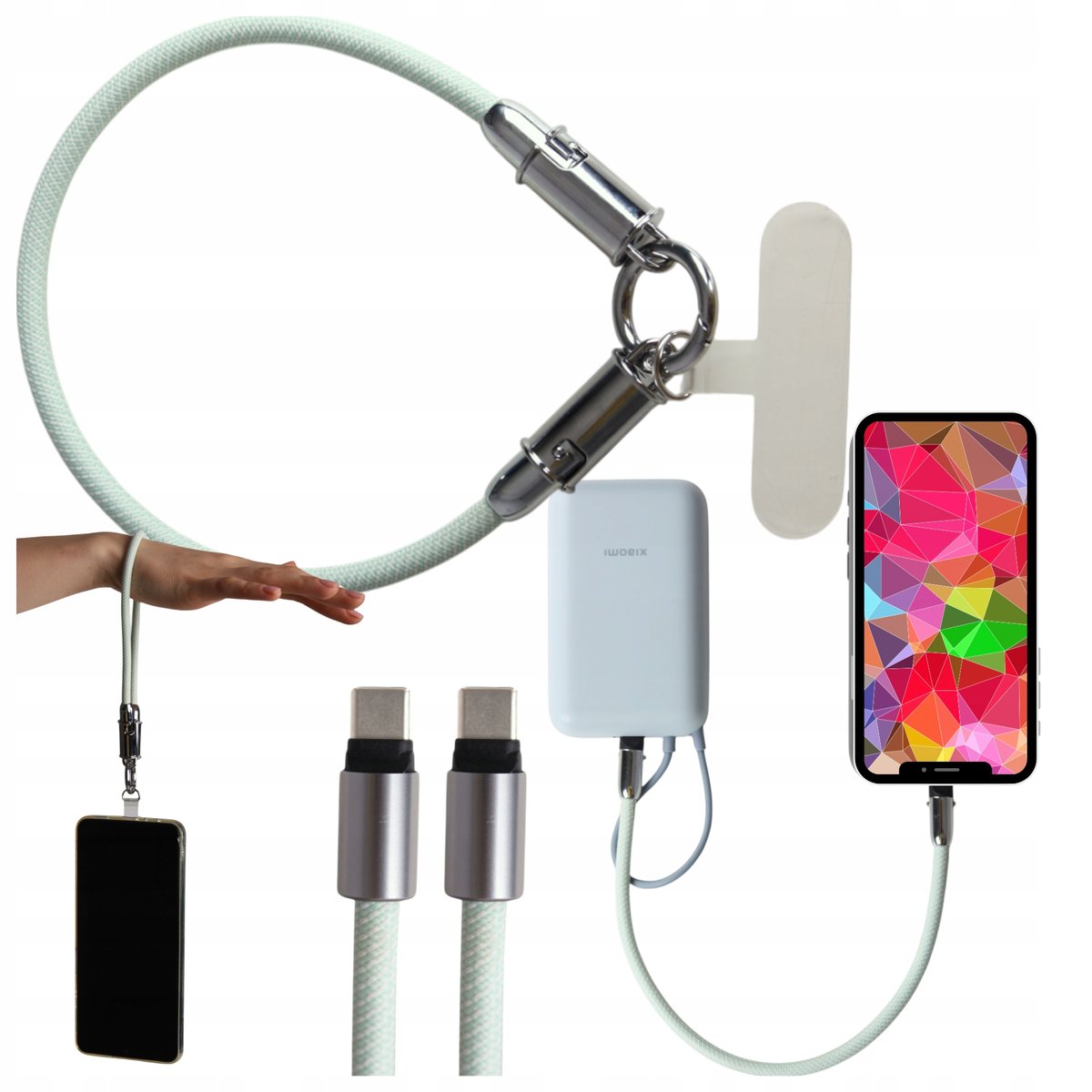 Kabel do ładowania telefonu USB C USB C do IPhone Samsung krótki szybki QC