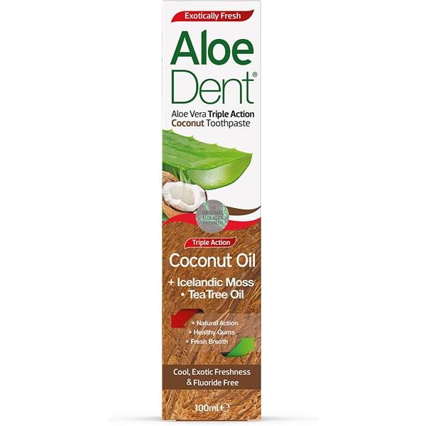 AloeDent - Kokosowa Pasta do Zębów z Aloesem, Wybielanie i Ochrona 100ml