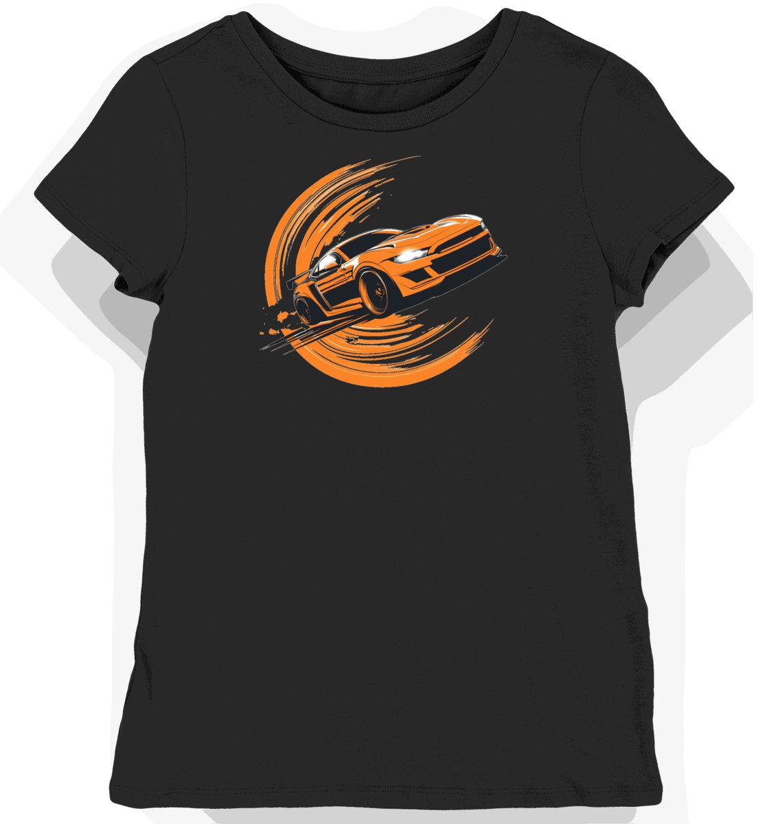 Koszulka damska czarna z motywem samochodu sportowego M