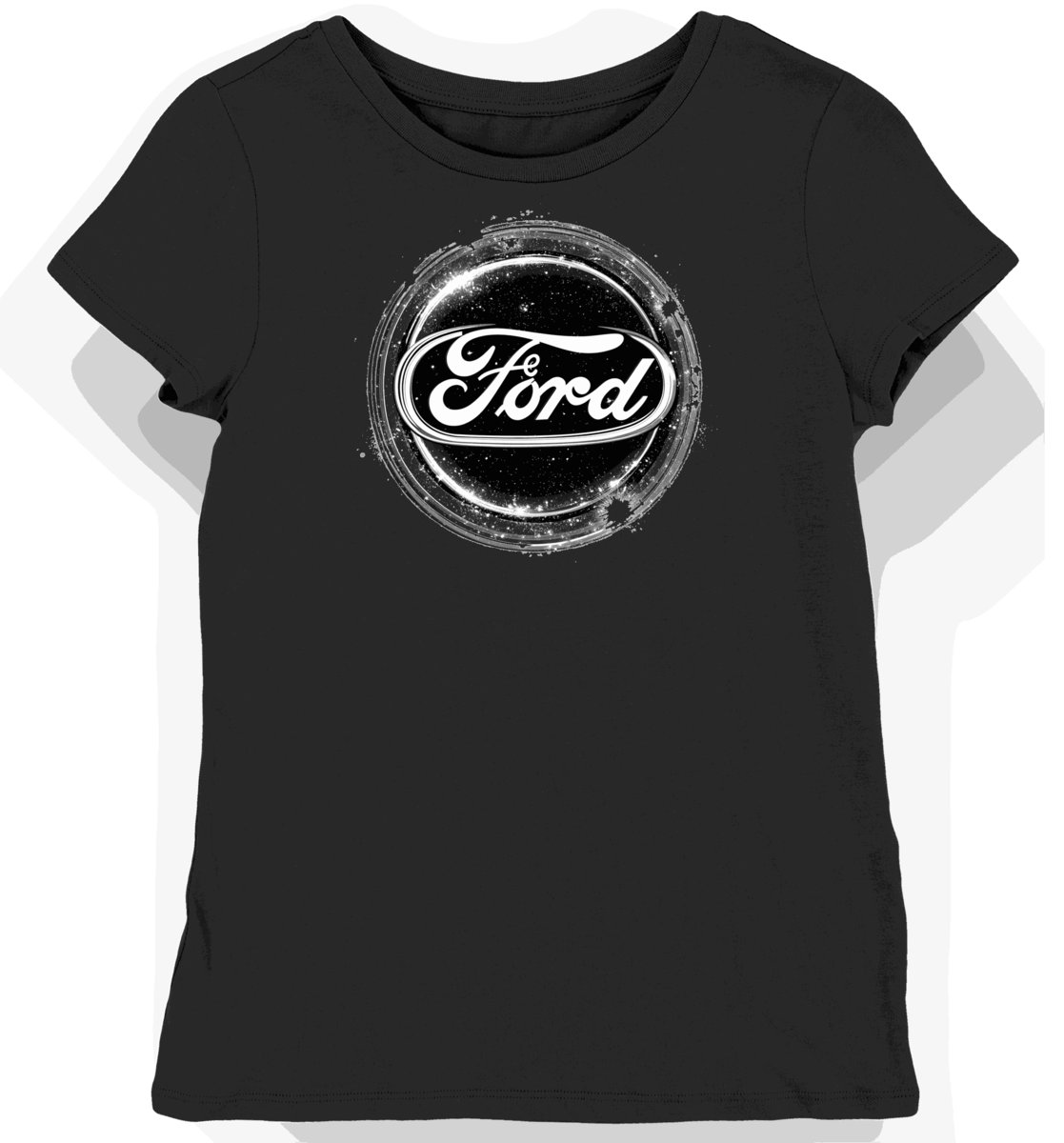 Koszulka damska czarna z nadrukiem logotypu Ford L