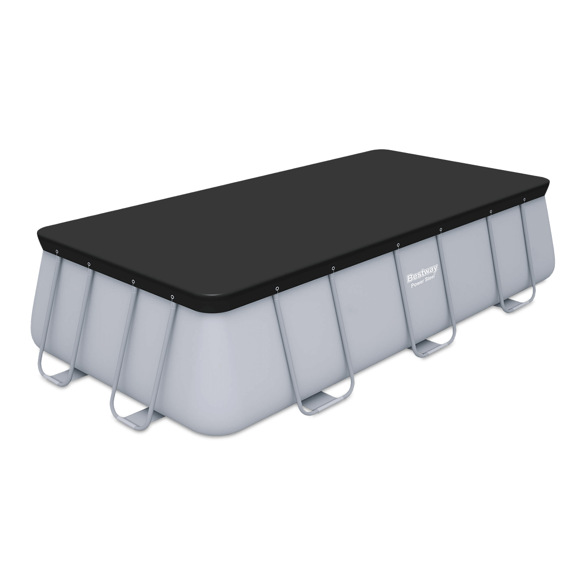 Bestway 58232-19 Flowclear plandeka okryciowa PCW 396x185 cm basen ze stali nierdzewnej 404x201x100 cm i 412x201x122 cm, szara