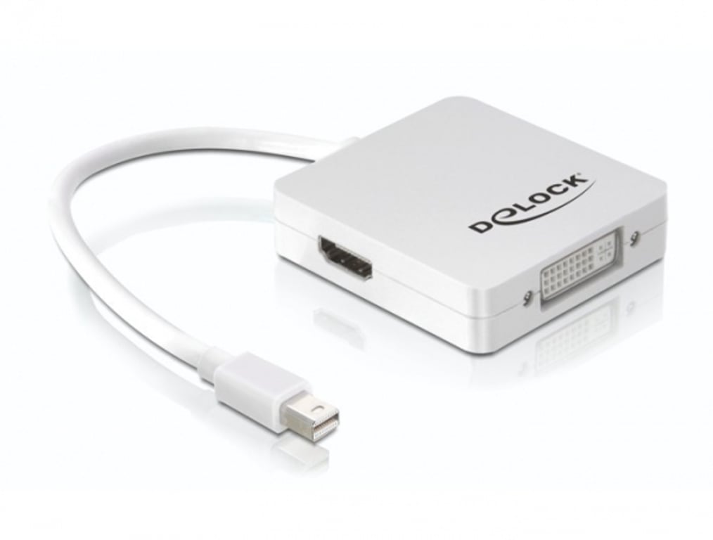 DeLOCK 61768 adapter kablowy 0,24 m Mini DisplayPort DisplayPort + DVI + HDMI Biały