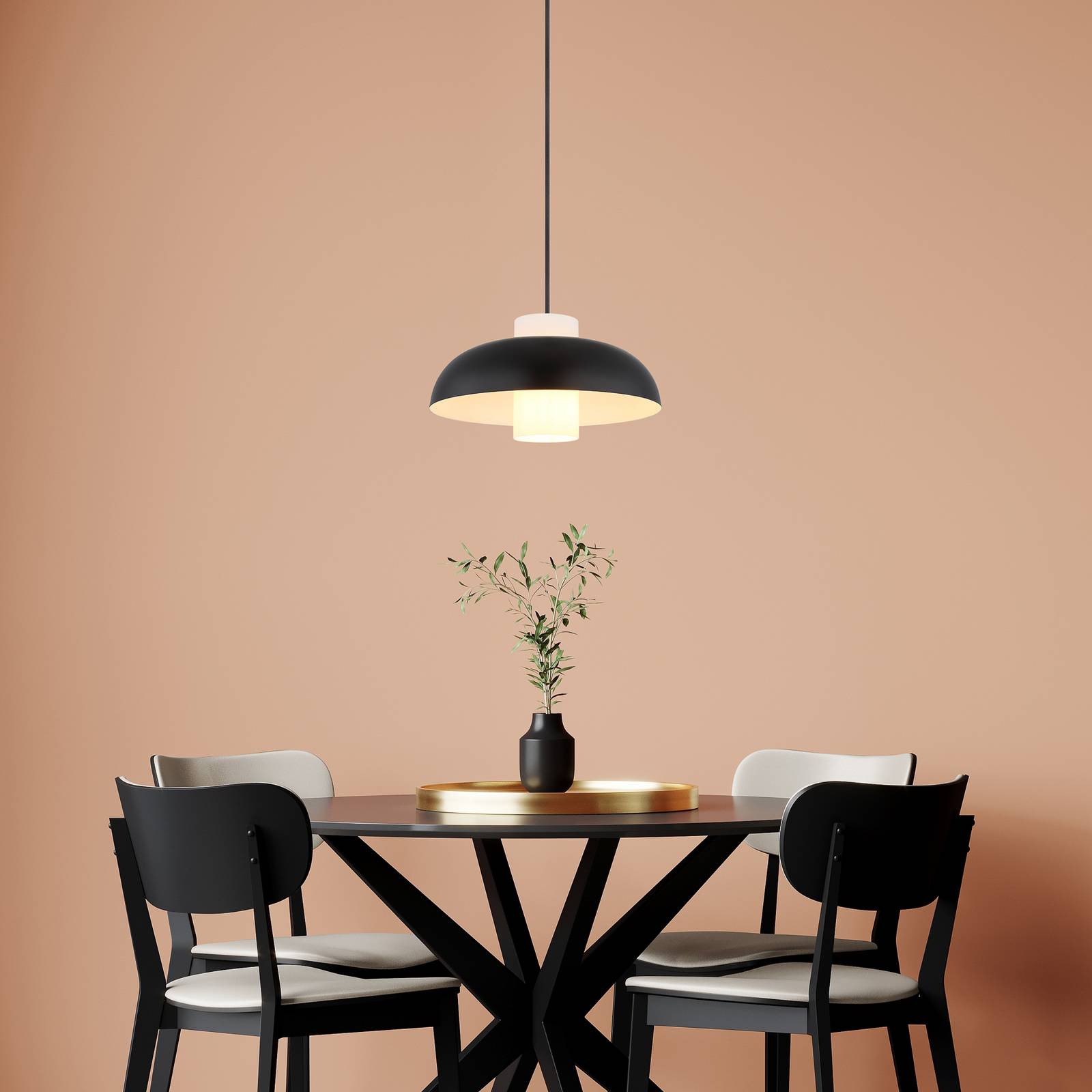 Globo Lampa wisząca Lowe, możliwość ściemniania, czarny, salon / jadalnia, metal, nowoczesny