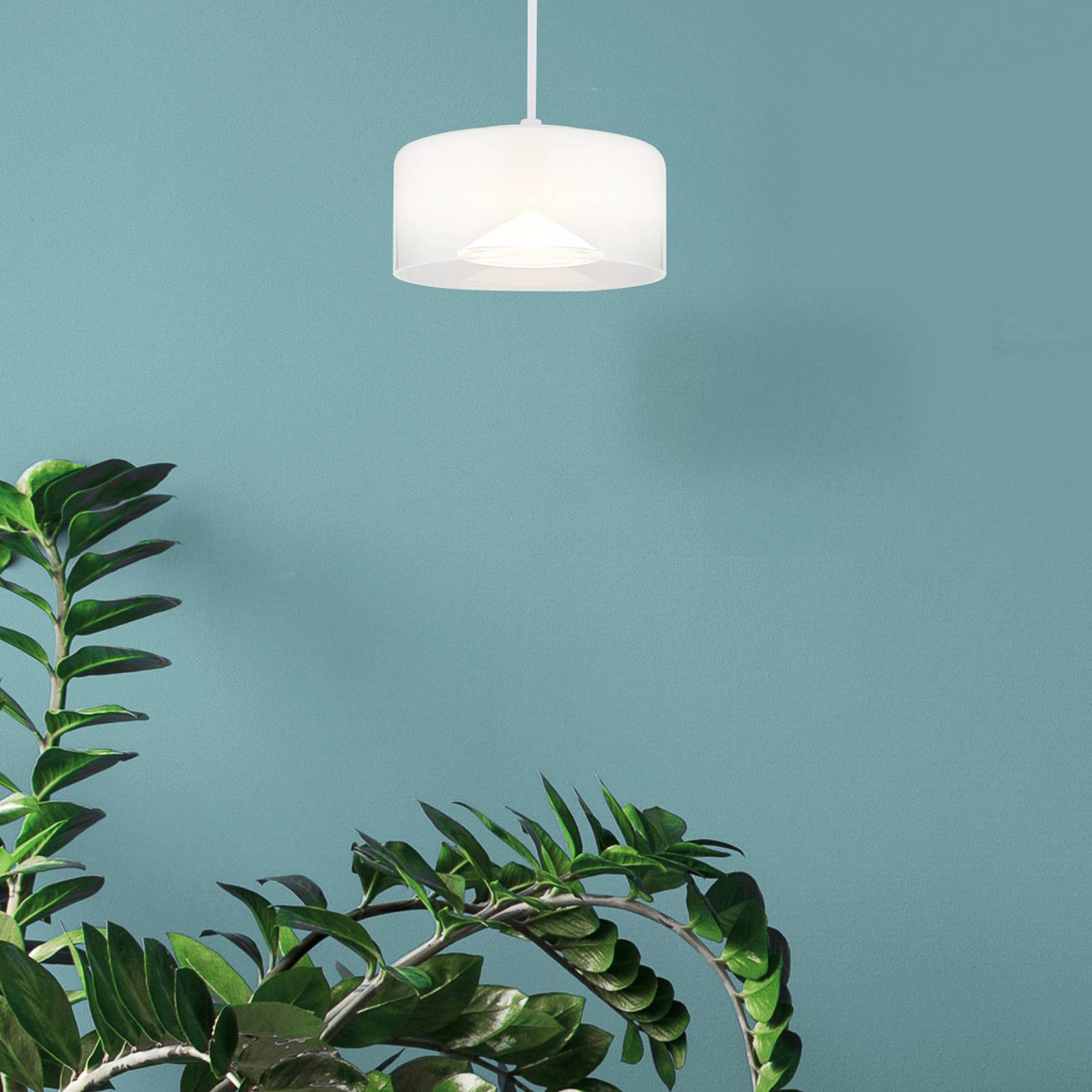 Globo Lampa wisząca Belinda, biały / opal, salon / jadalnia, szkło