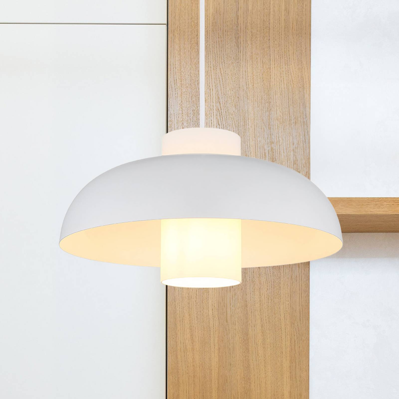 Globo Lampa wisząca Lowe, możliwość ściemniania, biały / opal, salon / jadalnia, metal, nowoczesny