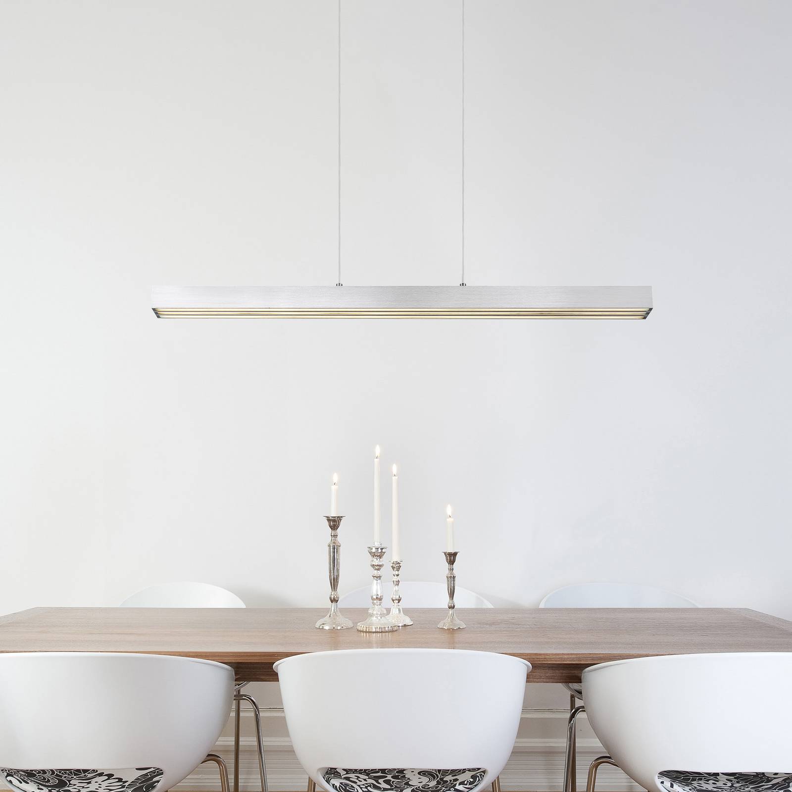Globo Lampa wisząca Ethan, możliwość ściemniania, aluminiowy / szary / cynkowy, salon / jadalnia, aluminium, nowoczesny