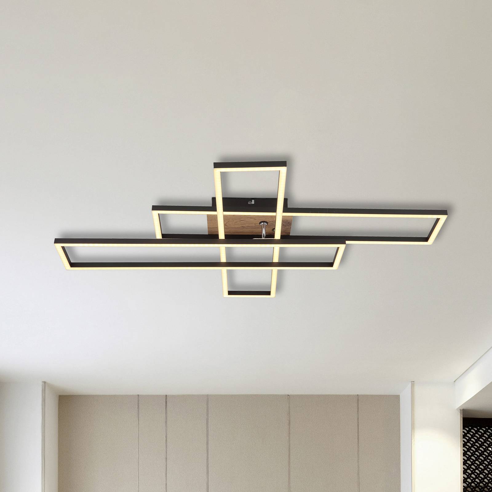 Globo Lampa sufitowa Dakari, czarny, salon / jadalnia, aluminium