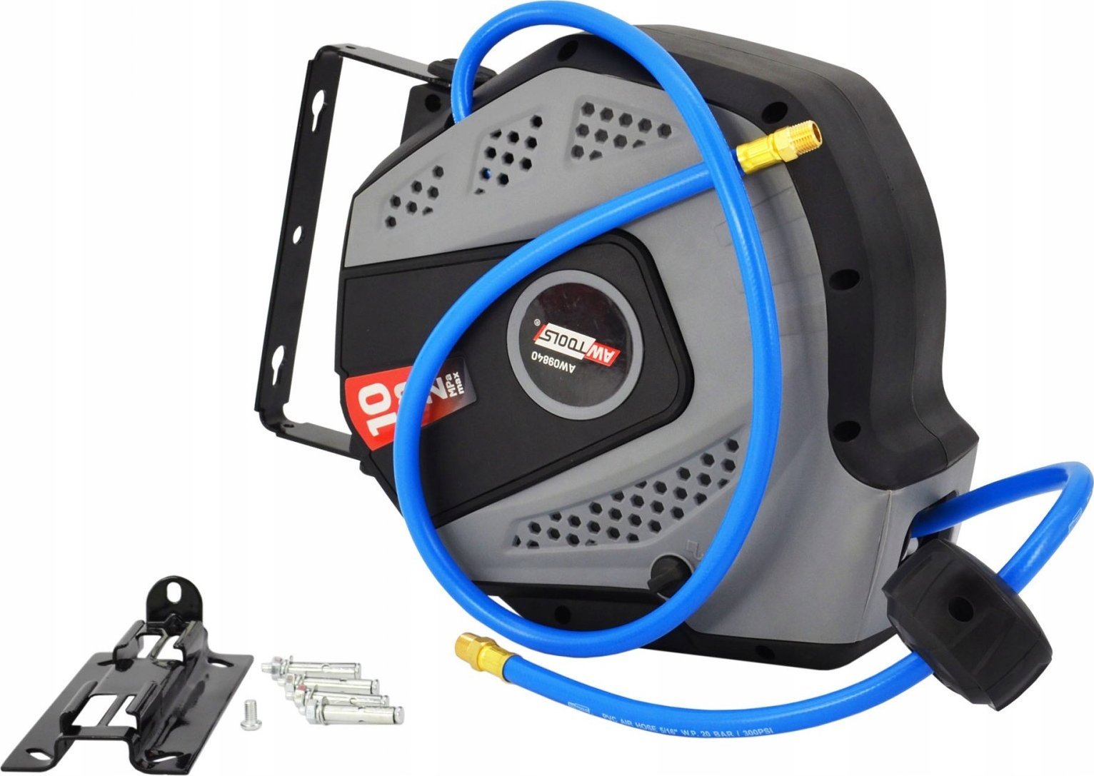 AWTools  PRZEWÓD / WĄŻ PNEUMATYCZNY NA ZWIJAKU PLASTIKOWYM 10x16mm x 15m