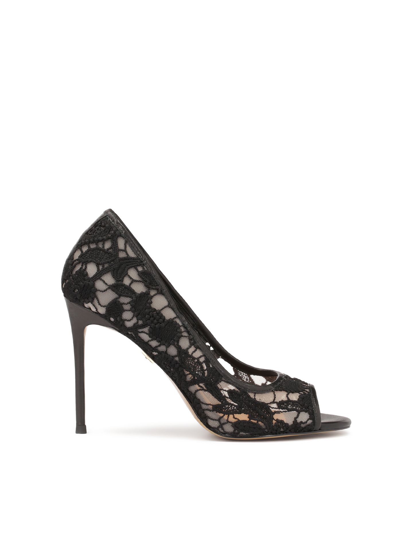 Koronkowe czółenka peep toe - 40